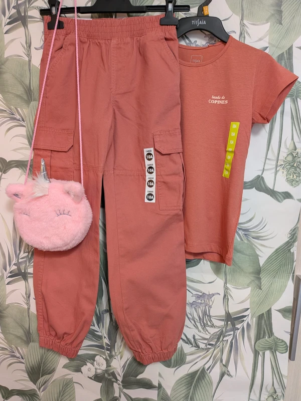 Ensemble 2 pièces cargo filles 4 ans, 6 ans