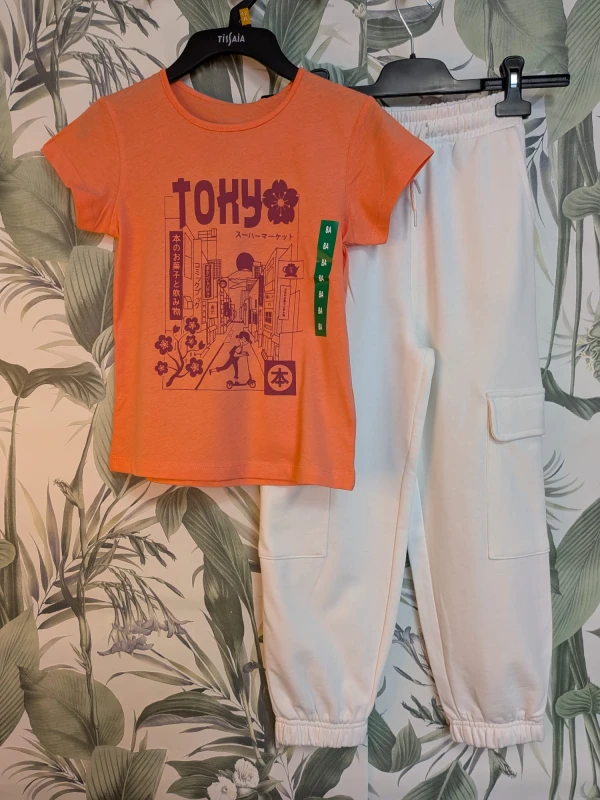 Ensemble 2 pièces cargo filles 8 ans