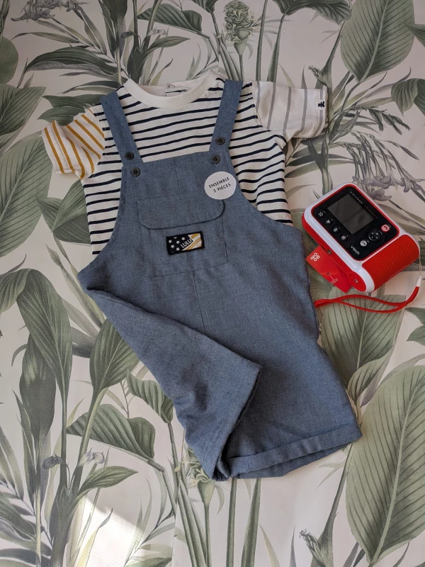Ensemble salopette garçon 24 mois